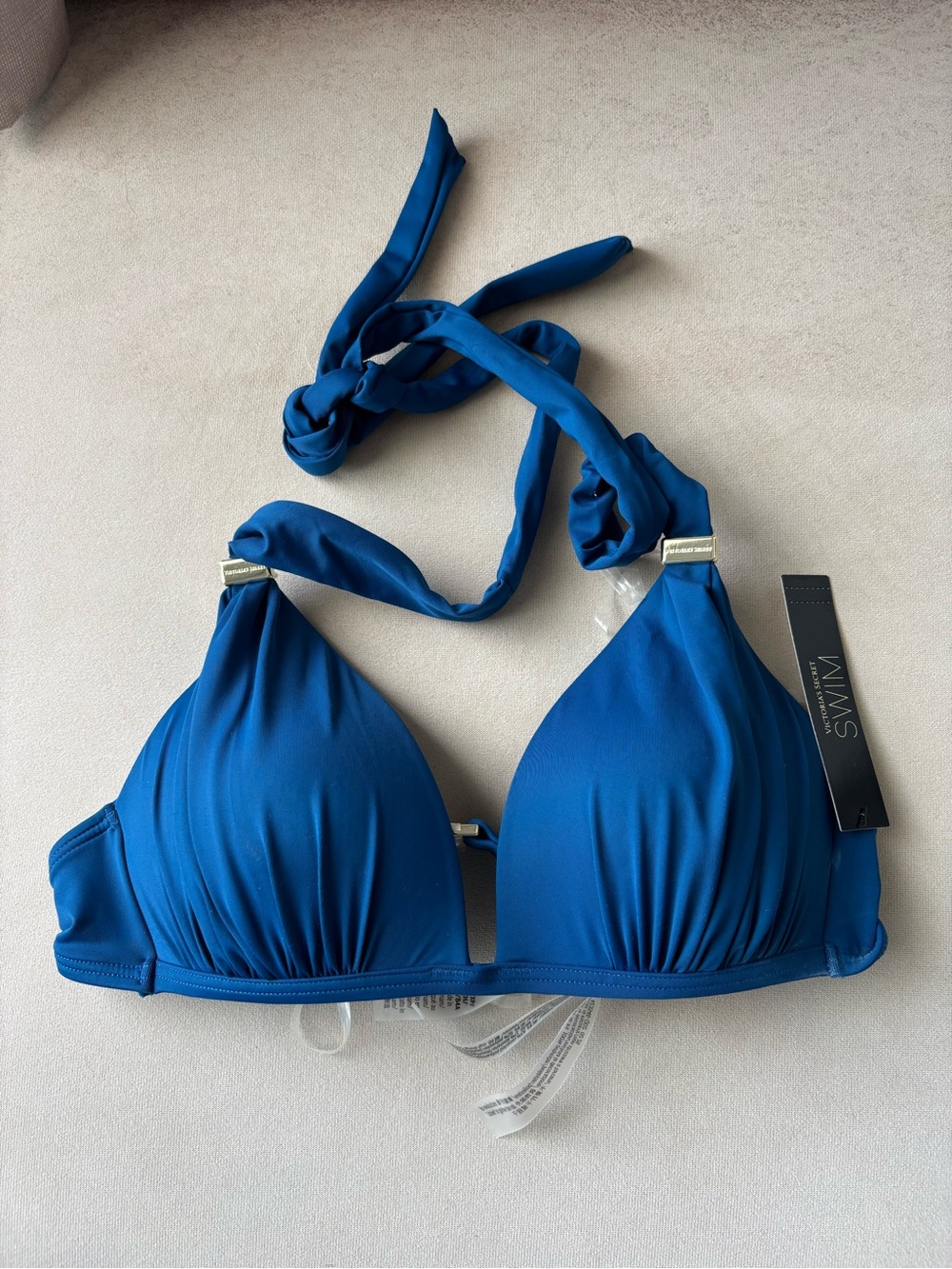 Victoria's Secret Blue Halter Bandeau Bikini Top